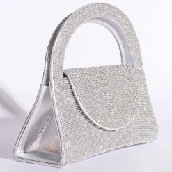 SATURDAY NIGHT FEVER RHINESTONE BAG -handbag shop saturday night fever rhinestone bag silver 4 4