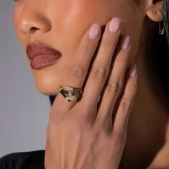 SECRETS RHINESTONE ENAMEL WRAP RING