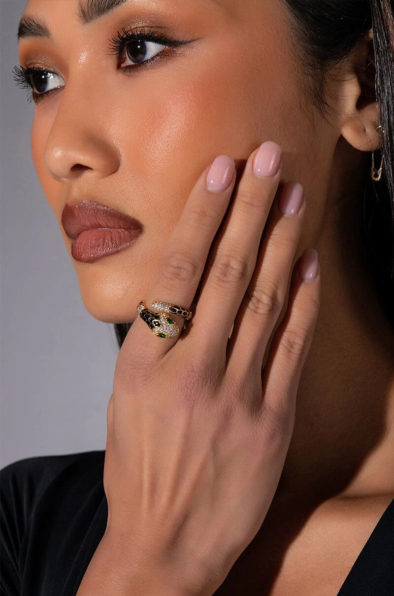 SECRETS RHINESTONE ENAMEL WRAP RING 3 SECRETS RHINESTONE ENAMEL WRAP RING