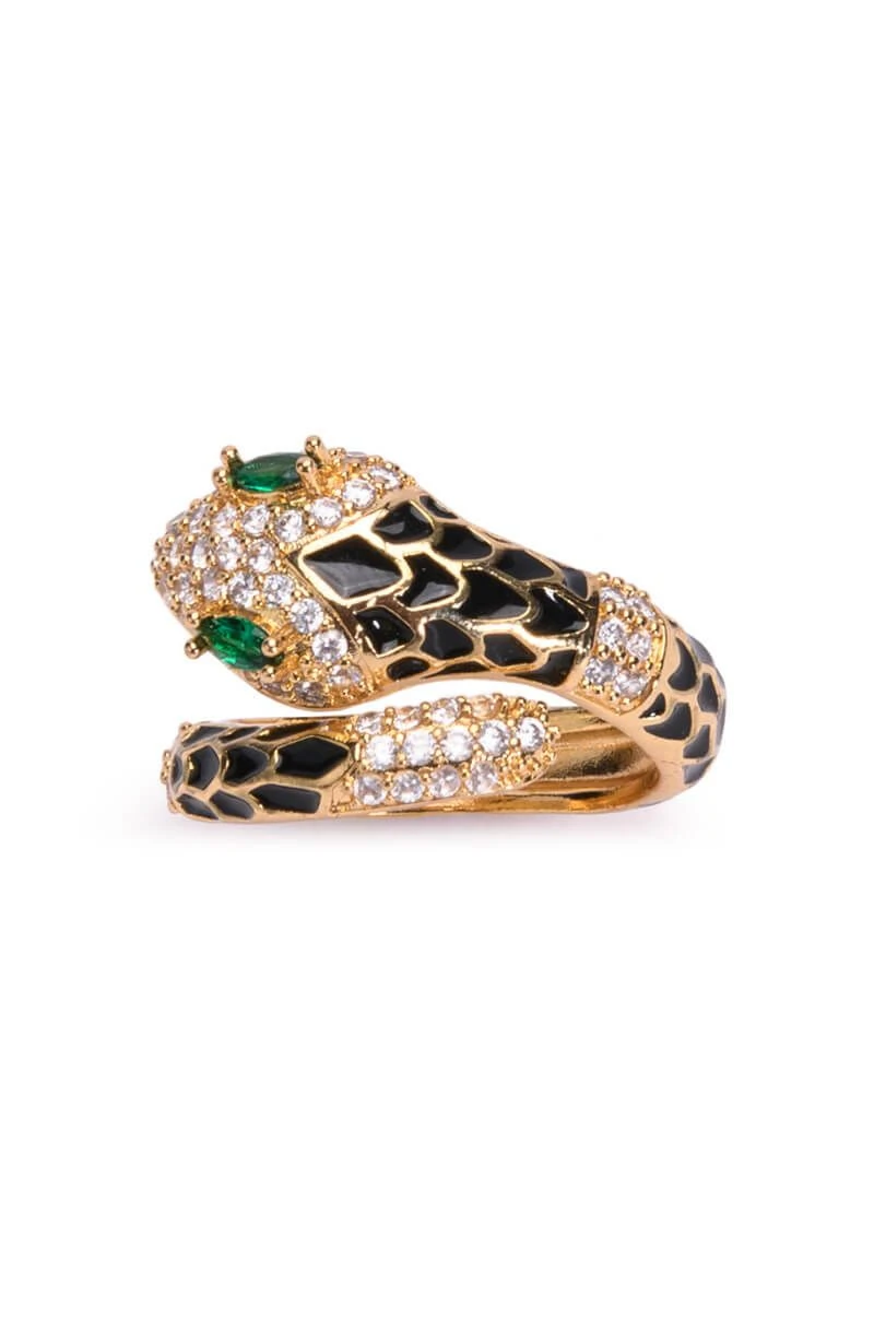 SECRETS RHINESTONE ENAMEL WRAP RING 4 SECRETS RHINESTONE ENAMEL WRAP RING - Image 2
