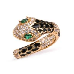 SECRETS RHINESTONE ENAMEL WRAP RING 8 SECRETS RHINESTONE ENAMEL WRAP RING -handbag shop secrets rhinestone enamel wrap ring gold multi 3 3