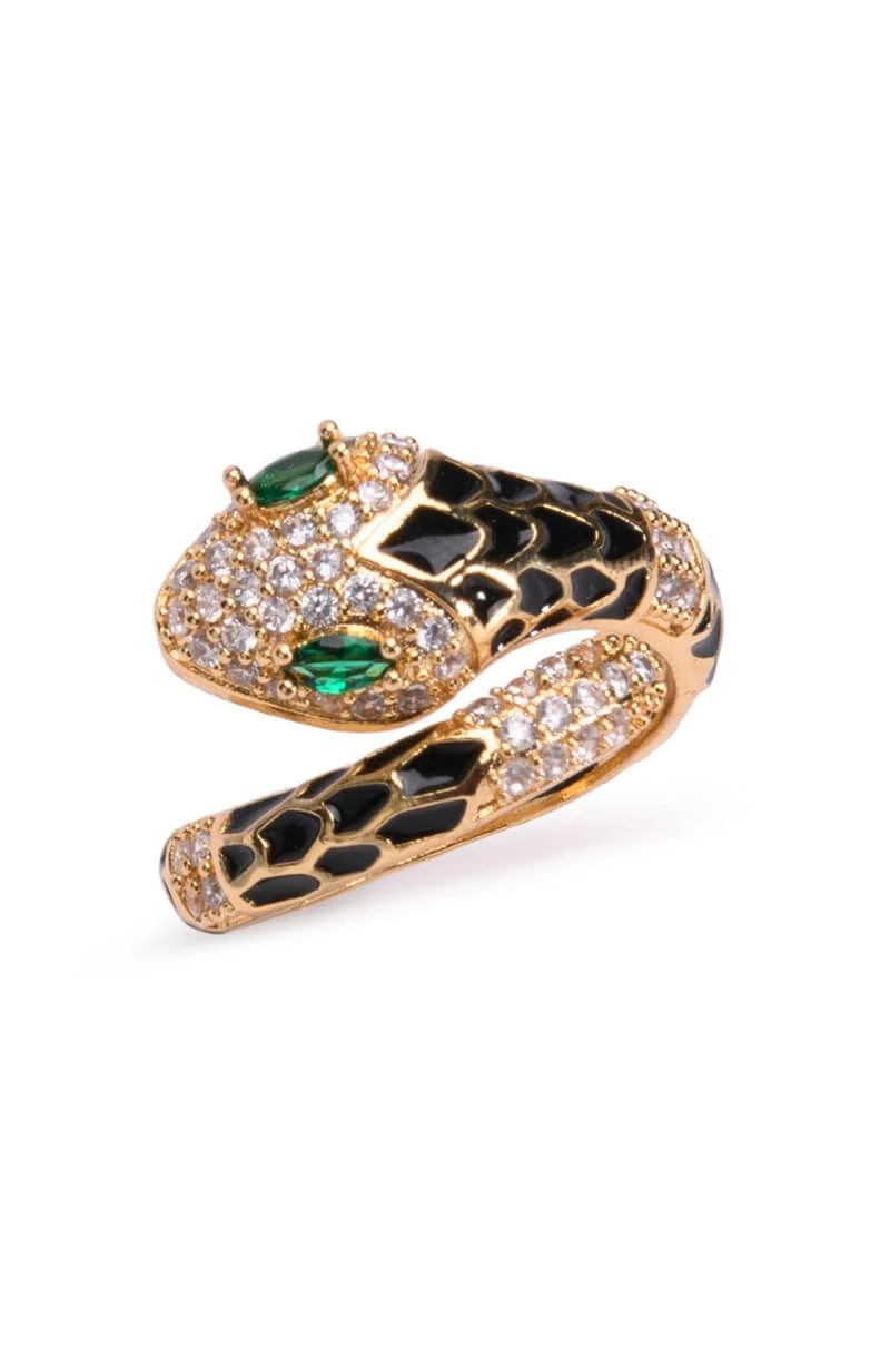 SECRETS RHINESTONE ENAMEL WRAP RING 5 SECRETS RHINESTONE ENAMEL WRAP RING - Image 3