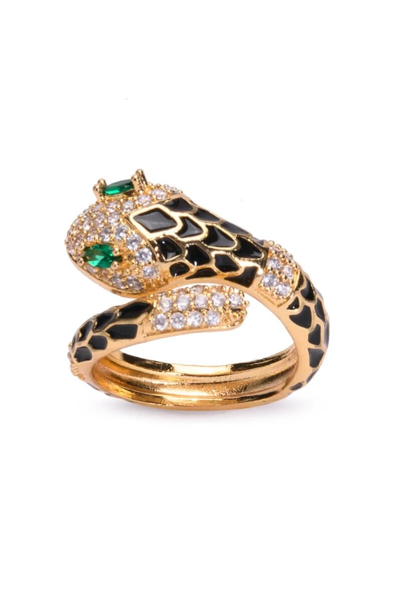 SECRETS RHINESTONE ENAMEL WRAP RING 6 SECRETS RHINESTONE ENAMEL WRAP RING - Image 4