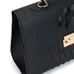 SEE YA LATER ALLIGATOR LARGE BLACK BAG -handbag shop see ya later alligator large black bag black 6 6