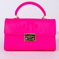 handbag shop 8 SEE YA LATER ALLIGATOR MED FUCHSIA BAG