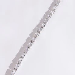 SEE YOU NEVER RHINESTONE CZ ANKLET -handbag shop see you never rhinestone cz anklet silver 3 3