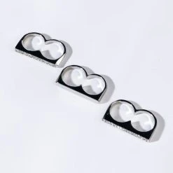 SET THE BAR HIGH RING SET -handbag shop set the bar high ring set silver 3 3