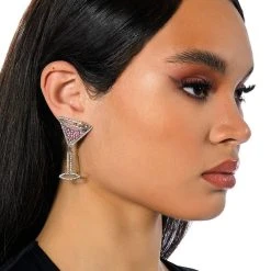 SHAKEN NOT STIRRED EMBELLISHED EARRINGS -handbag shop shaken not stirred embellished earrings silver multi 1 1