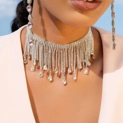 SHE'S A MANIAC DRIPPING CHOKER -handbag shop shes a maniac dripping choker silver 1 1 c1