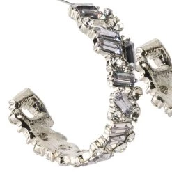 SHINE BRIGHT RHINESTONE HOOPS -handbag shop shine bright rhinestone hoops silver 4 4