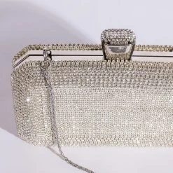 SHINE ON ME DIAMOND CLUTCH -handbag shop shine on me diamond clutch silver 5 5