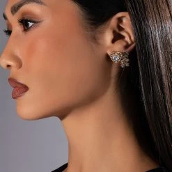 SHORT N SWEET RHINESTONE STUD SET -handbag shop short n sweet rhinestone stud set gold 1 1