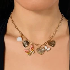 SO CHARMING CHAIN NECKLACE -handbag shop so charming chain necklace gold multi 1 1