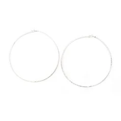 SPARKLE SILVER 100MM RHINESTONE HOOPS