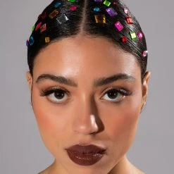 SQUARE GEMSTONE HAIR STICKERS IN MULTI -handbag shop square gemstone hair stickers in multi multi 1 1