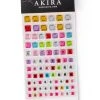 SQUARE GEMSTONE HAIR STICKERS IN MULTI -handbag shop square gemstone hair stickers multi 3 3