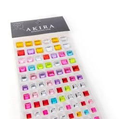 SQUARE GEMSTONE HAIR STICKERS IN MULTI -handbag shop square gemstone hair stickers multi 4 4