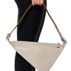 STATUS QUO TWO TONE SHOULDER BAG -handbag shop status quo two tone shoulder bag beige 1 1