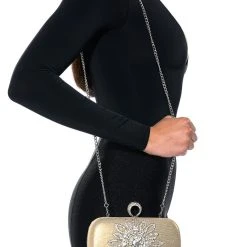 STRAIGHT FLEXING EMBELLISHED CLUTCH -handbag shop straight flexing embellished clutch gold multi 1 1