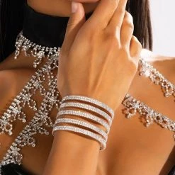 SWEET LOVE SILVER RHINESTONE CUFF -handbag shop sweet love silver rhinestone cuff silver 1 1 c1