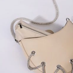 SWEETIE RHINESTONE CORD PURSE -handbag shop sweetie rhinestone cord purse beige 4 4