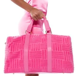 TERRY PINK WEEKEND BAG -handbag shop terry pink weekend bag pink 1 1