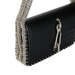 WANG LA ULTRA CHAIN BAGUETTE PURSE -handbag shop wang la ultra chain baguette purse black 5 5