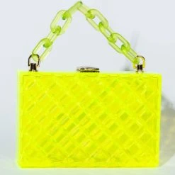 WE SEE EACH OTHER LIGHT GREEN CLUTCH BAG
