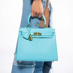 WORK IT PU LEATHER LIGHT BLUE BAG