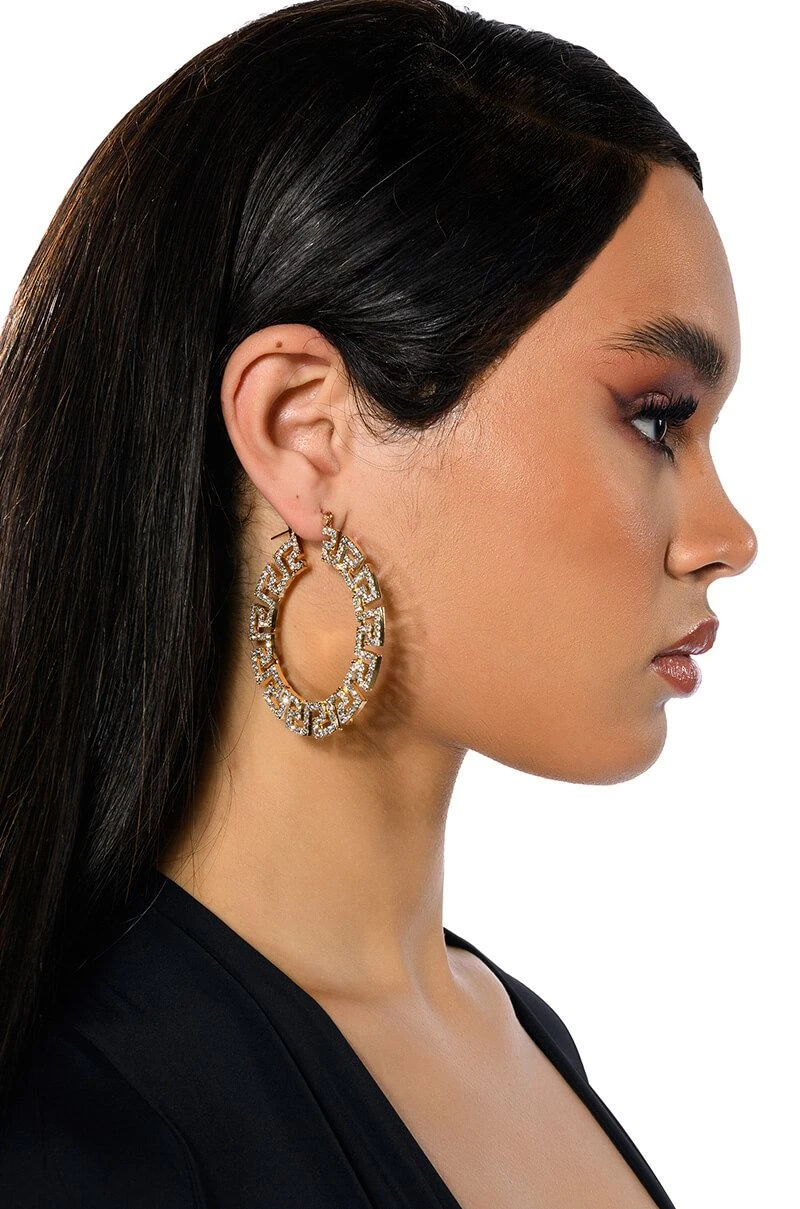 WORK OF ART EMBELLISHED HOOP EARRINGS 3 WORK OF ART EMBELLISHED HOOP EARRINGS