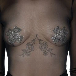 X MARKS THE SPOT EMBELLISHED NIP STICKER -handbag shop x marks the spot embellished nip sticker silver 1 1